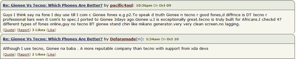 Tecno vs gionee