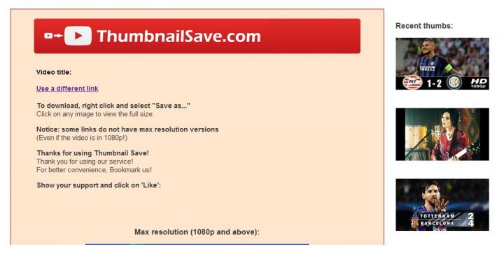 YouTube Thumbnail saver