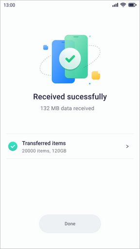 click Done on the new phone