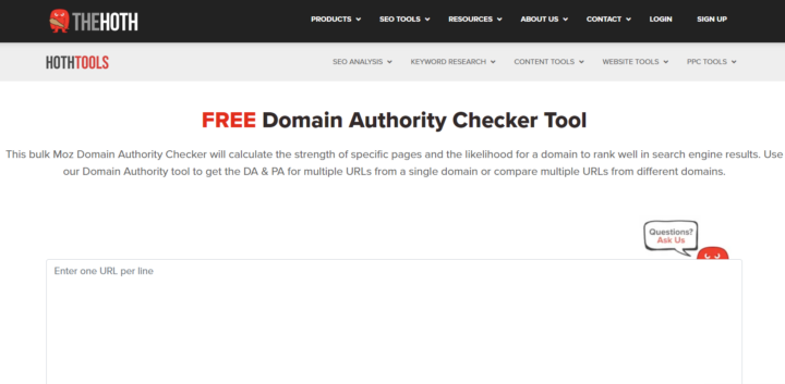 The HOTH’s Domain Authority Checker