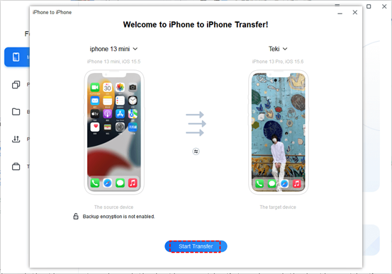 initiate the seamless data transfer process