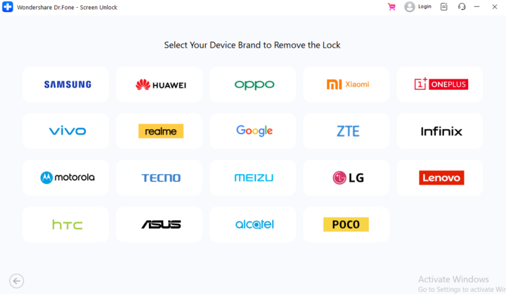 Dr.Fone Screen Unlock brands