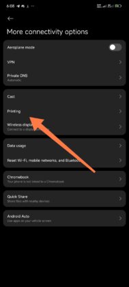 Android printer connection