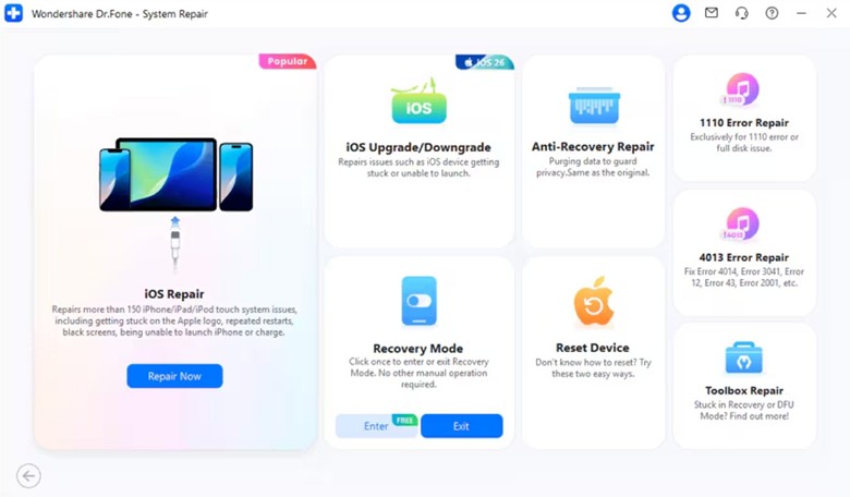 opt for the "iOS Repair"
