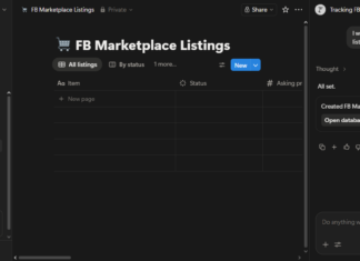 Notion AI Agent for FB Marketplace