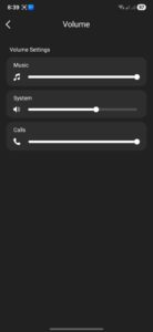 Volume settings]
