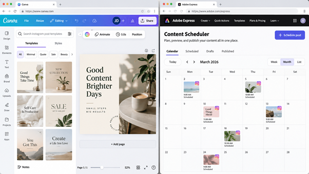 Canva and Adobe Express