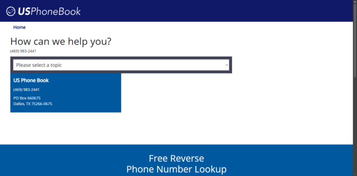 USPhoneBook Contact Number