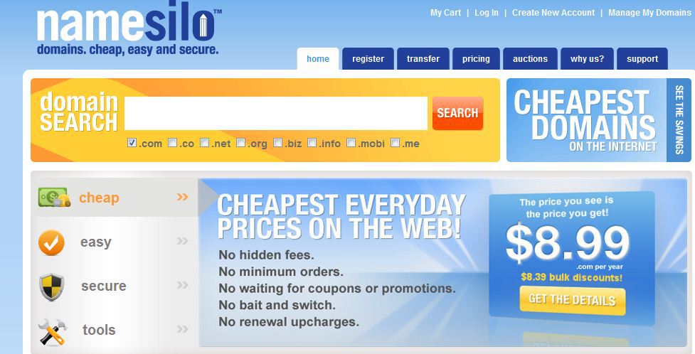 latest namesilo review - their prices