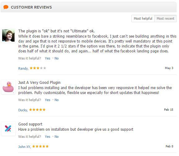 Customer reviews