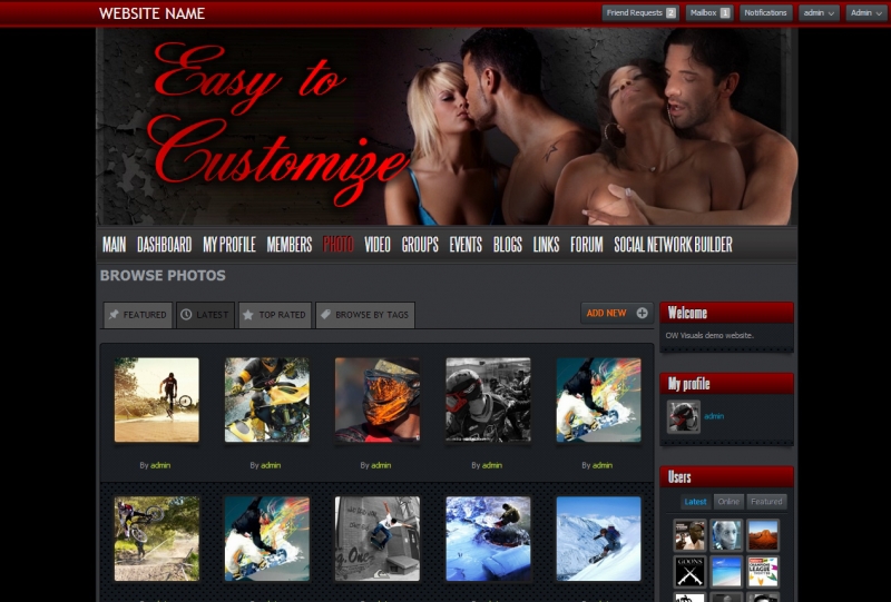 venus theme for oxwall